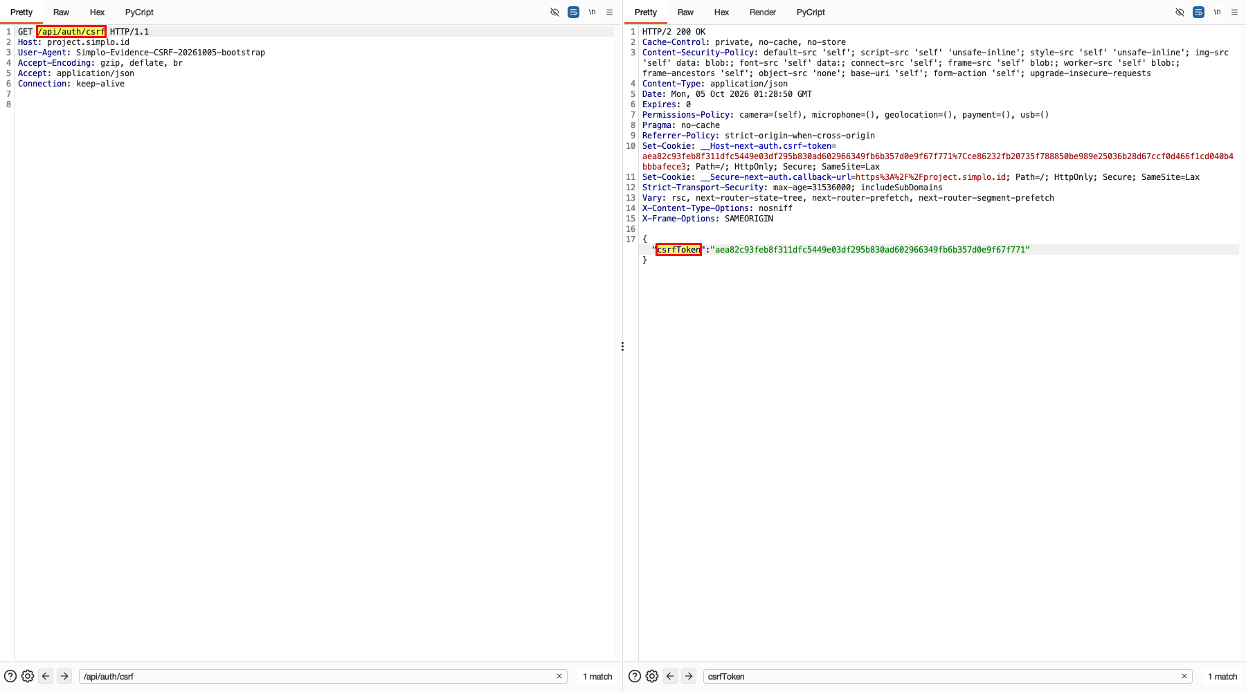 Broken Access Control - Login - CSRF Token Cookie Binding — 1