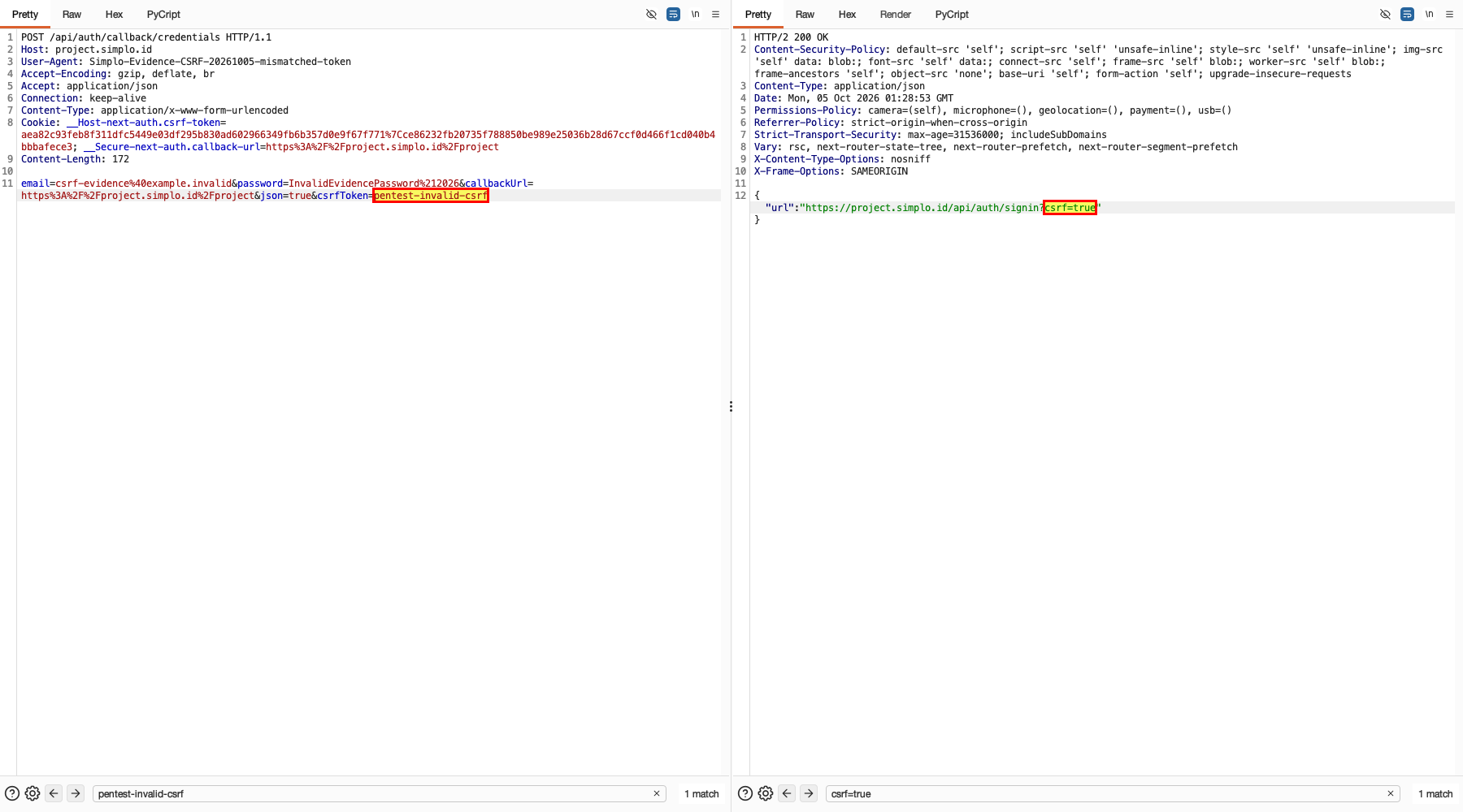 Broken Access Control - Login - CSRF Token Cookie Binding — 4