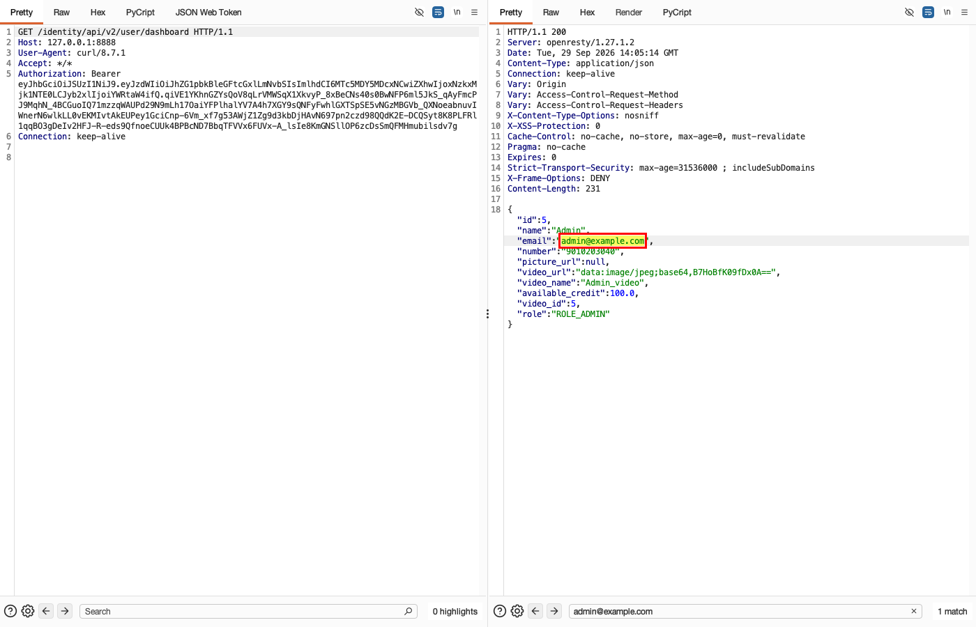 JWT Signature Not Verified - Authentication - JWT Validation — Impact: modified RS256 token accepted