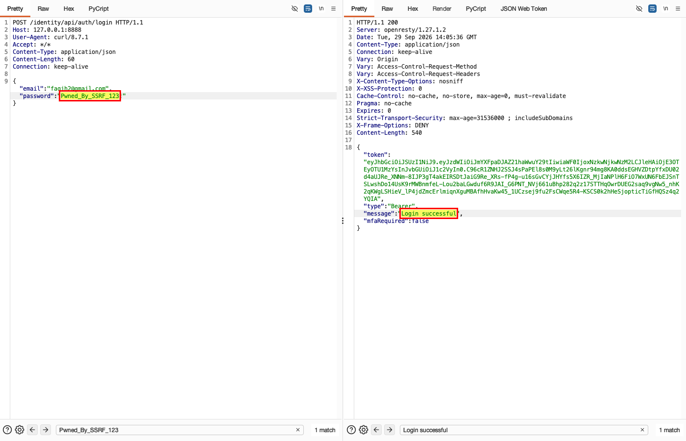 Server-Side Request Forgery - Workshop - Contact Mechanic — Impact: account takeover confirmed by login
