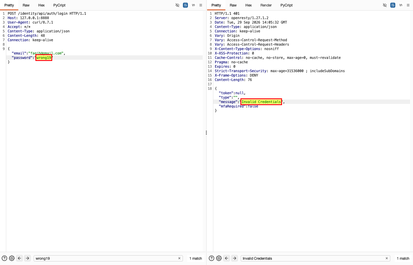 Unrestricted Resource Consumption - Authentication - Login Rate Limiting — Observation: 20 login attempts, no rate limit