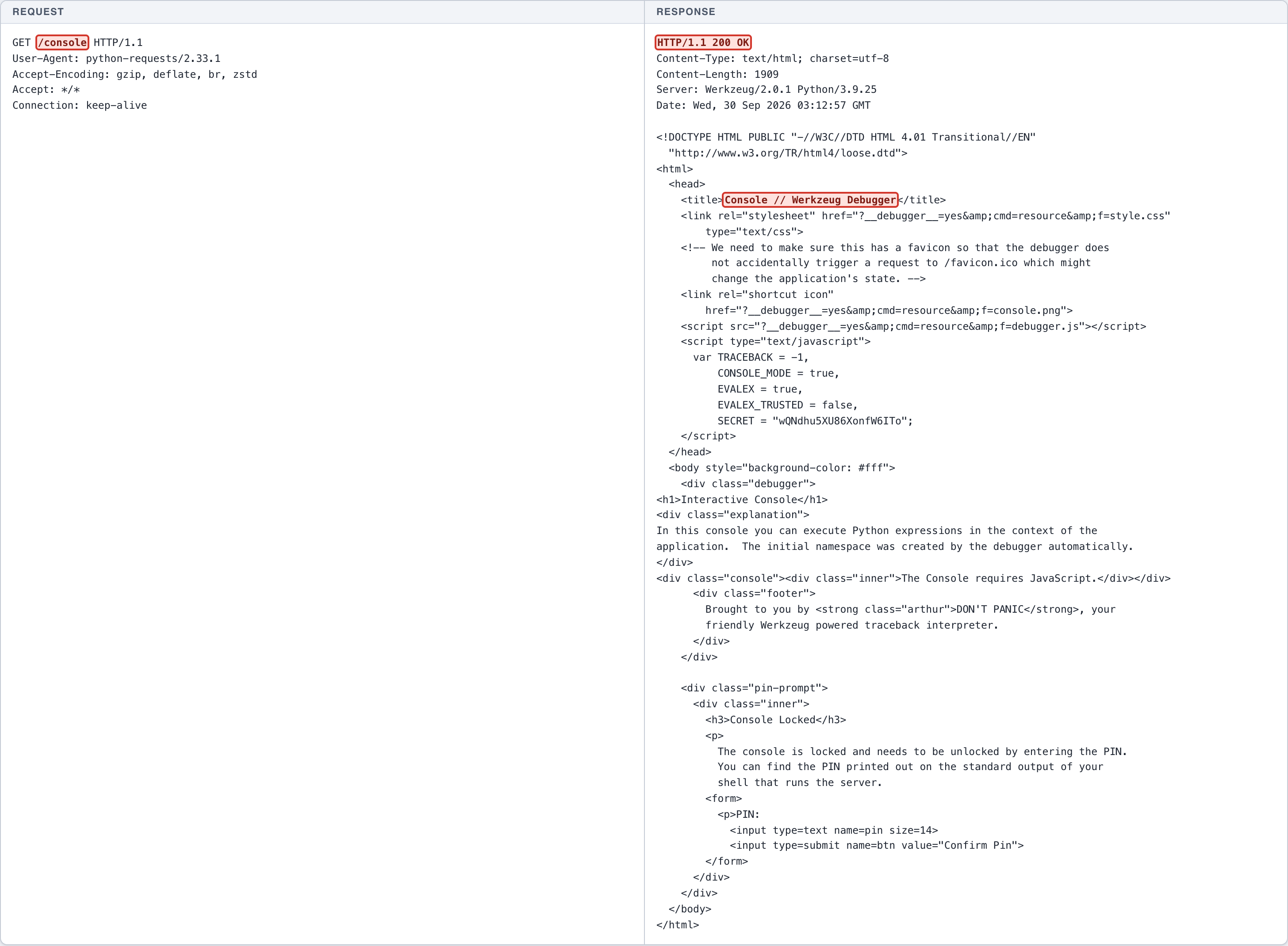 Active Debug Code - Application Server - Werkzeug Debugger — 1