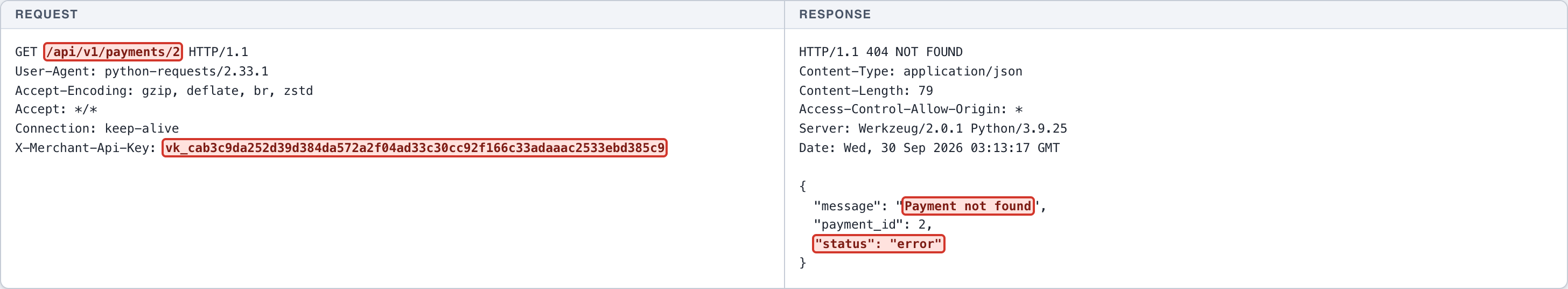 Broken Object Level Authorization - Merchant Payments - Payment By ID — 2
